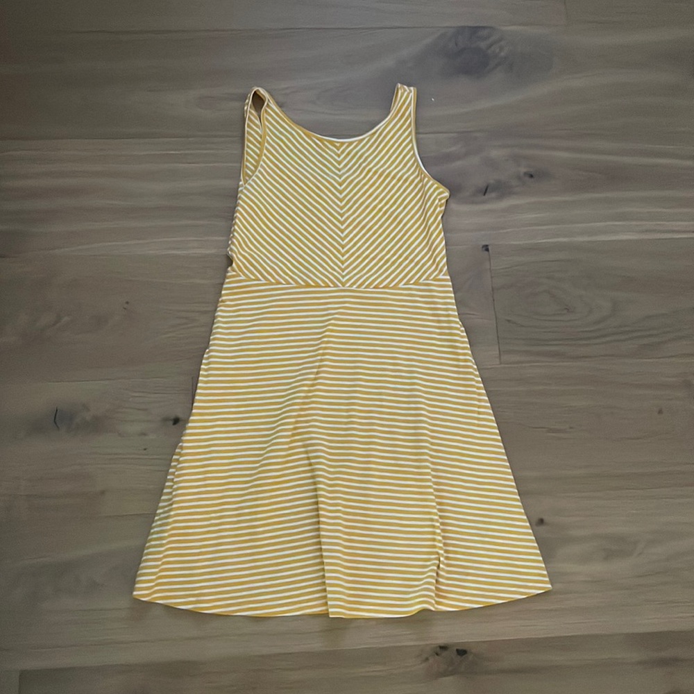 Yellow and white dress